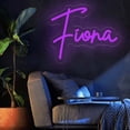 thumbnail image 1 of UPONRAY Single-line Custom Neon Signs, Customizable USB-Powered & Dimmable LED Neon Light, Stylish Wall Decor for Bedroom, Home, Lover, Friend, Purple, 14 inch/7 Letters, 1 of 7