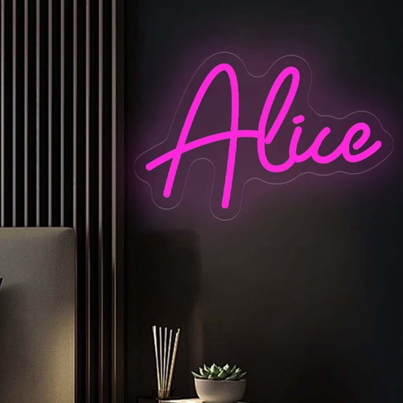 UPONRAY Single-line Custom Neon Signs, Customizable USB-Powered & Dimmable LED Neon Light, Stylish Wall Decor for Bedroom, Home, Lover, Friend, Rose Red, 26 inch/13 Letters