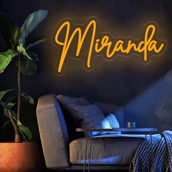 UPONRAY Single-line Custom Neon Signs, Customizable USB-Powered & Dimmable LED Neon Light, Stylish Wall Decor for Bedroom, Home, Lover, Friend, Yellow, 5 inch/2 Letters