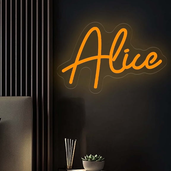UPONRAY Single-line Custom Neon Signs, Customizable USB-Powered & Dimmable LED Neon Light, Stylish Wall Decor for Bedroom, Home, Lover, Friend, Yellow, 5 inch/2 Letters