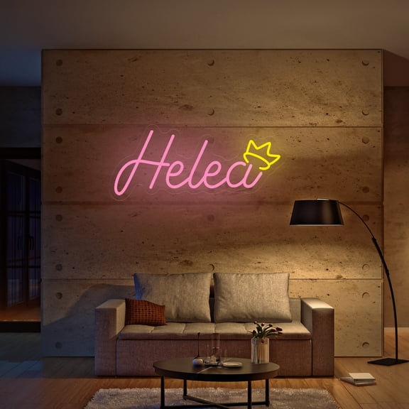 UPONRAY Single Line Custom Neon Signs with Crown, Usb Powered with Adjustable Brightness Wall Decor for Gifts, Pink, 10 inch