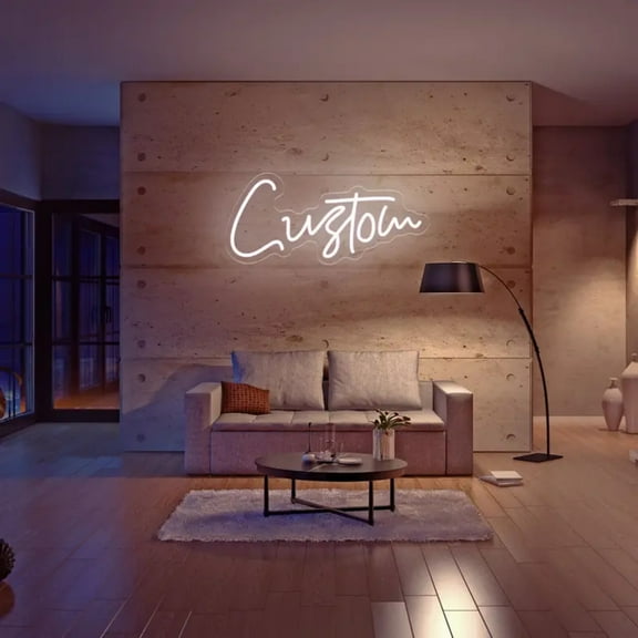 UPONRAY Single Line Custom Neon Signs, Usb Powered with Adjustable Brightness Wall Decor for Gifts, Cool White, 5 inch