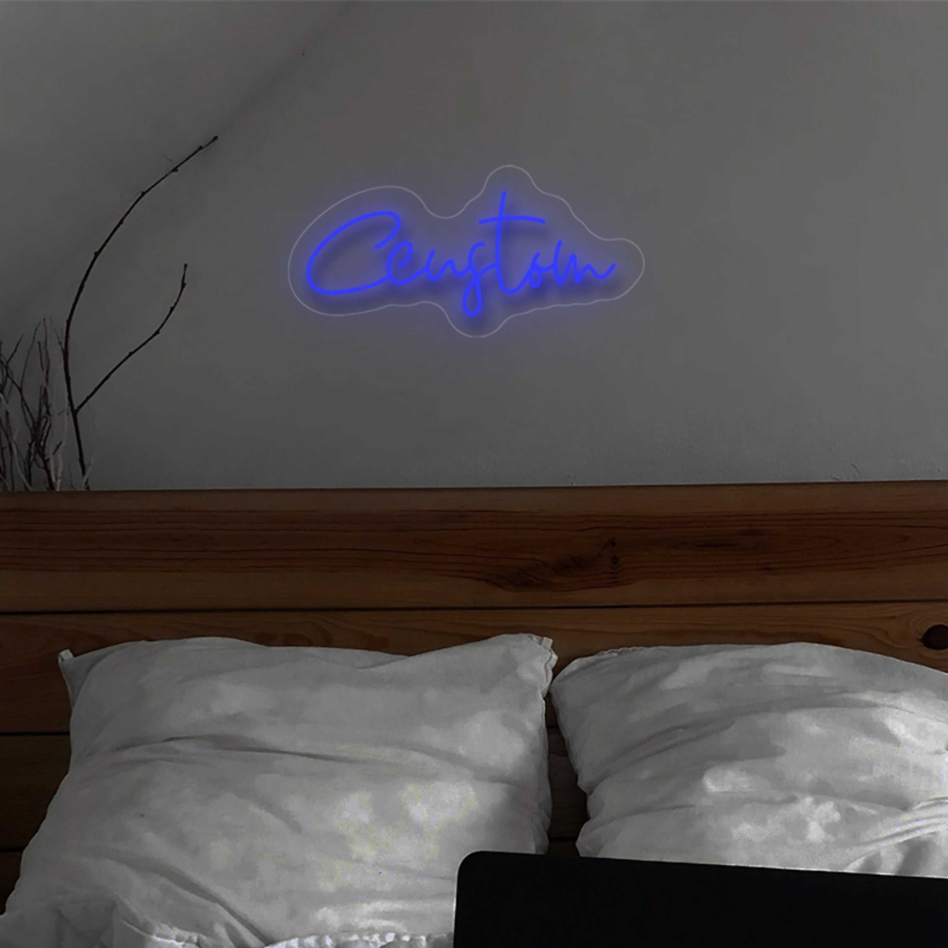 UPONRAY Single Line Custom Neon Signs, Usb Powered with Adjustable Brightness Wall Decor for Gifts, Dark Blue, 18 inch