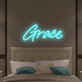 thumbnail image 1 of UPONRAY Single-line Custom Neon Signs, Customizable USB-Powered & Dimmable LED Neon Light, Stylish Wall Decor as Gifts for Bedroom, Home, Bar, Family, Lover, Friend, Ice Blue, 16 inch/7 Letters, 1 of 8