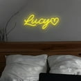 thumbnail image 1 of UPONRAY Single Line Custom Neon Signs with Heart, Usb Powered with Adjustable Brightness Wall Decor for Gifts, Lemon Yellow, 16 inch, 1 of 9