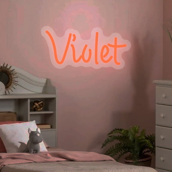 UPONRAY Single-line Custom Neon Signs, Customizable USB-Powered & Dimmable LED Neon Light, Stylish Wall Decor as Gifts for Bedroom, Home, Bar, Family, Lover, Friend, Orange, 20 inch/10 Letters