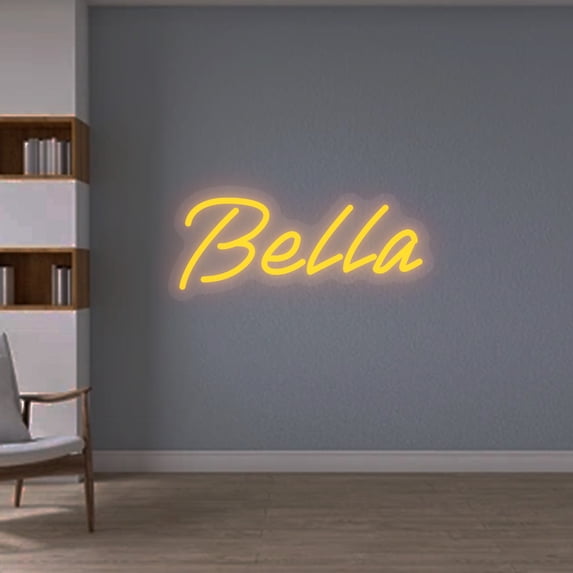 UPONRAY Single-line Custom Neon Signs, Customizable USB-Powered & Dimmable LED Neon Light, Stylish Wall Decor as Gifts for Bedroom, Home, Bar, Family, Lover, Friend, Yellow, 16 inch/8 Letters