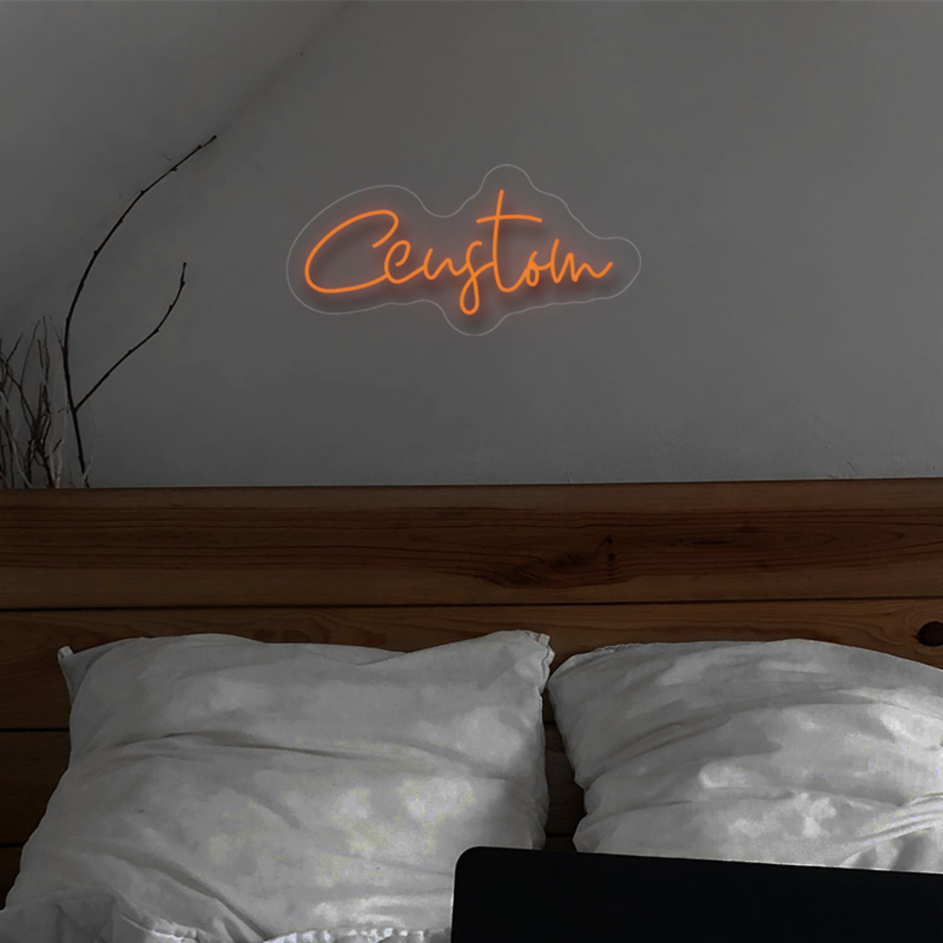 UPONRAY Single Line Custom Neon Signs, Usb Powered with Adjustable Brightness Wall Decor for Gifts, Orange, 5 inch