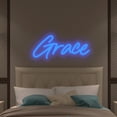 thumbnail image 1 of UPONRAY Single-line Custom Neon Signs, Customizable USB-Powered & Dimmable LED Neon Light, Stylish Wall Decor as Gifts for Bedroom, Home, Bar, Family, Lover, Friend, Dark Blue, 5 inch/2 Letters, 1 of 8