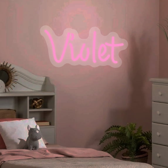 UPONRAY Single-line Custom Neon Signs, Customizable USB-Powered & Dimmable LED Neon Light, Stylish Wall Decor as Gifts for Bedroom, Home, Bar, Family, Lover, Friend, Pink, 20 inch/10 Letters