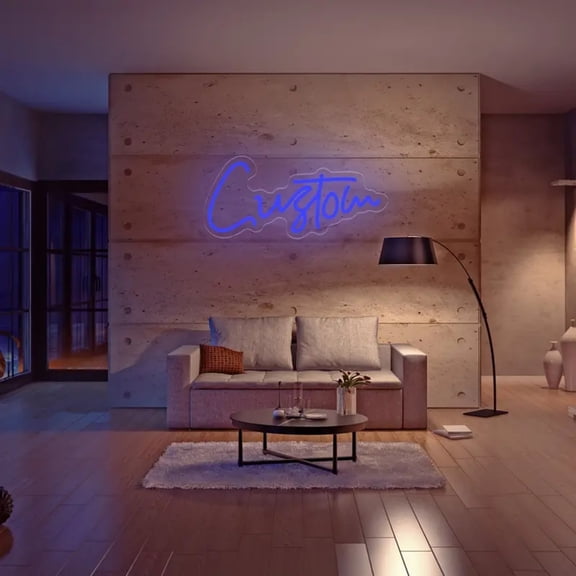 UPONRAY Single Line Custom Neon Signs, Usb Powered with Adjustable Brightness Wall Decor for Gifts, Dark Blue, 5 inch