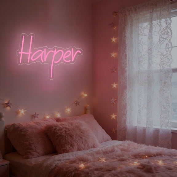 UPONRAY Single-line Custom Neon Signs, Customizable USB-Powered & Dimmable LED Neon Light, Stylish Wall Decor as Gifts for Bedroom, Home, Bar, Family, Lover, Friend, Pink, 5 inch/2 Letters