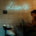 thumbnail image 1 of UPONRAY Single Line Custom Neon Signs with Heart, Usb Powered with Adjustable Brightness Wall Decor for Gifts, Ice Blue, 14 inch, 1 of 7