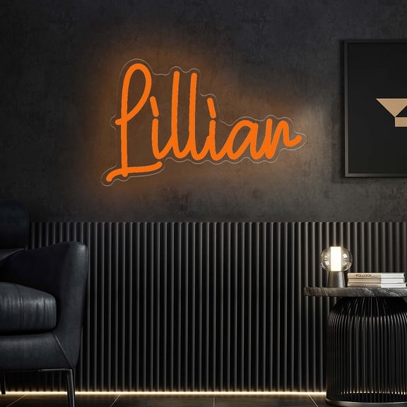 UPONRAY Single-line Custom Neon Signs, Customizable USB-Powered & Dimmable LED Neon Light, Stylish Wall Decor as Gifts for Bedroom, Home, Bar, Family, Lover, Friend, Orange, 24 inch/12 Letters