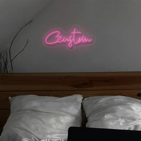 UPONRAY Single Line Custom Neon Signs, Usb Powered with Adjustable Brightness Wall Decor for Gifts, Pink, 10 inch