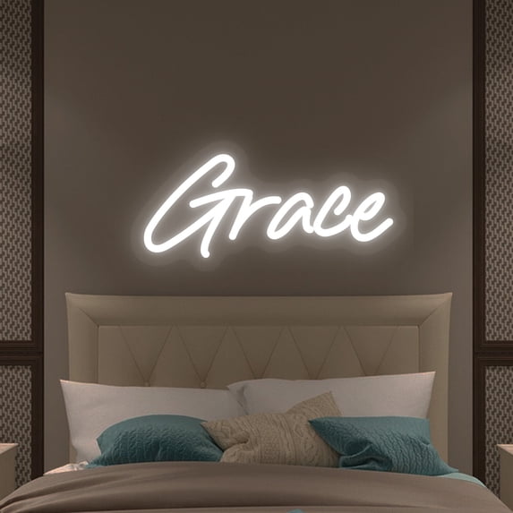 UPONRAY Single-line Custom Neon Signs, Customizable USB-Powered & Dimmable LED Neon Light, Stylish Wall Decor as Gifts for Bedroom, Home, Bar, Family, Lover, Friend, Cool White, 5 inch/1 Letters
