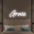 thumbnail image 1 of UPONRAY Single-line Custom Neon Signs, Customizable USB-Powered & Dimmable LED Neon Light, Stylish Wall Decor as Gifts for Bedroom, Home, Bar, Family, Lover, Friend, Cool White, 10 inch/5 Letters, 1 of 8