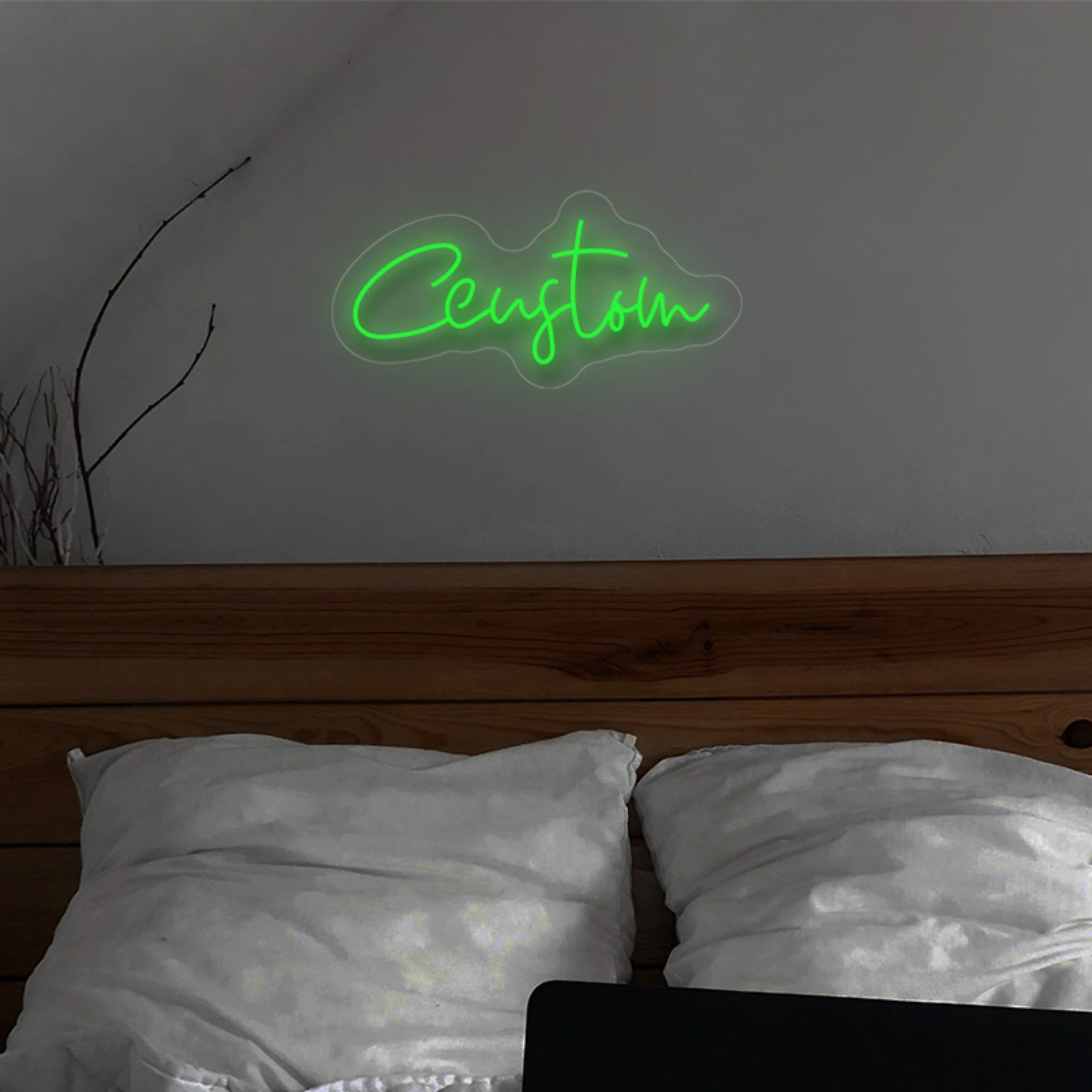 UPONRAY Single Line Custom Neon Signs, Usb Powered with Adjustable Brightness Wall Decor for Gifts, Green, 5 inch