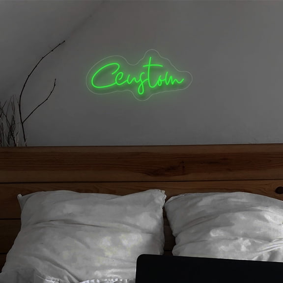 UPONRAY Single Line Custom Neon Signs, Usb Powered with Adjustable Brightness Wall Decor for Gifts, Green, 5 inch