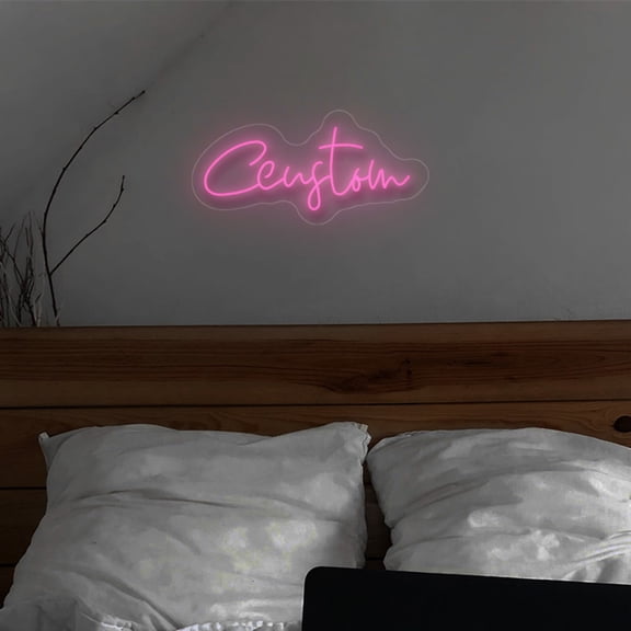 UPONRAY Single Line Custom Neon Signs, Usb Powered with Adjustable Brightness Wall Decor for Gifts, Pink, 5 inch