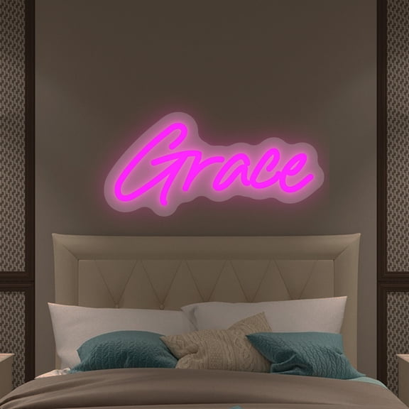 UPONRAY Single-line Custom Neon Signs, Customizable USB-Powered & Dimmable LED Neon Light, Stylish Wall Decor as Gifts for Bedroom, Home, Bar, Family, Lover, Friend, Rose Red, 10 inch/5 Letters