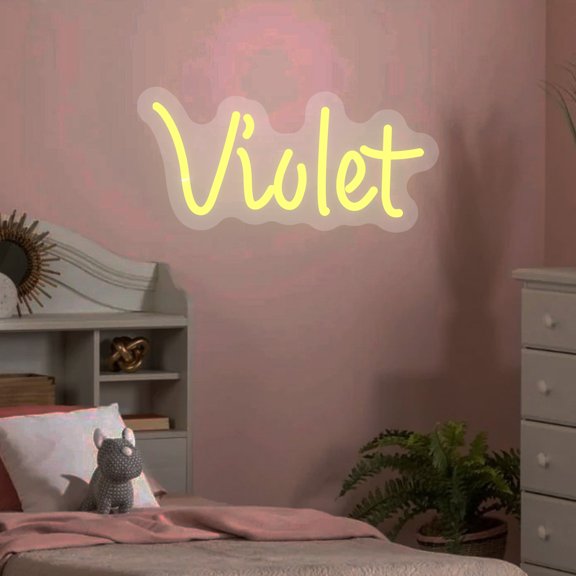 UPONRAY Single-line Custom Neon Signs, Customizable USB-Powered & Dimmable LED Neon Light, Stylish Wall Decor as Gifts for Bedroom, Home, Bar, Family, Lover, Friend, Lemon Yellow, 5 inch/2 Letters