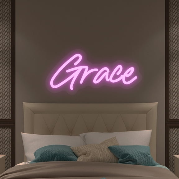 UPONRAY Single-line Custom Neon Signs, Customizable USB-Powered & Dimmable LED Neon Light, Stylish Wall Decor as Gifts for Bedroom, Home, Bar, Family, Lover, Friend, Pink, 5 inch/2 Letters