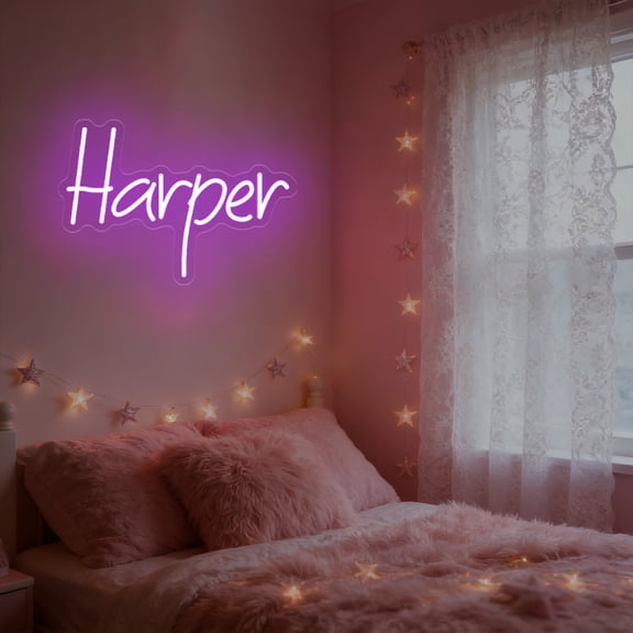 UPONRAY Single-line Custom Neon Signs, Customizable USB-Powered & Dimmable LED Neon Light, Stylish Wall Decor as Gifts for Bedroom, Home, Bar, Family, Lover, Friend, Purple, 5 inch/2 Letters