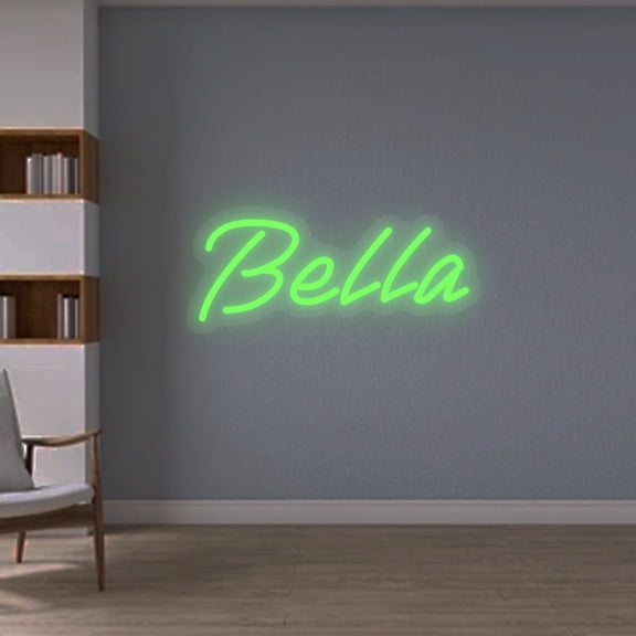 UPONRAY Single-line Custom Neon Signs, Customizable USB-Powered & Dimmable LED Neon Light, Stylish Wall Decor as Gifts for Bedroom, Home, Bar, Family, Lover, Friend, Green, 5 inch/2 Letters