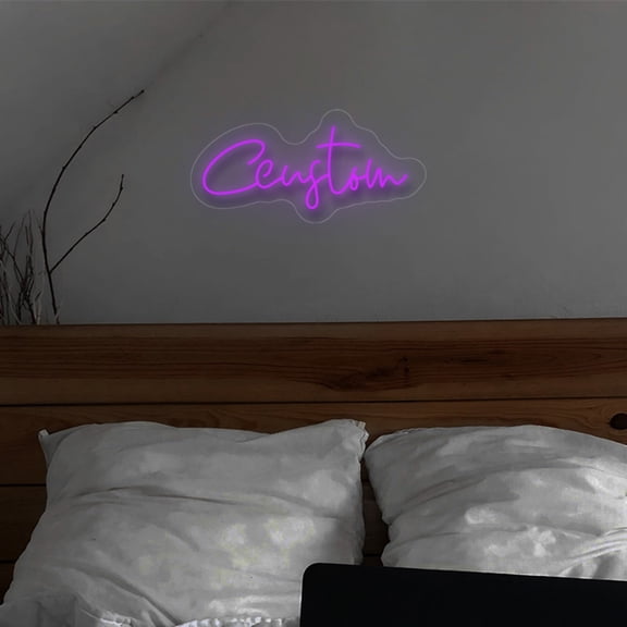 UPONRAY Single Line Custom Neon Signs, Usb Powered with Adjustable Brightness Wall Decor for Gifts, Purple, 5 inch