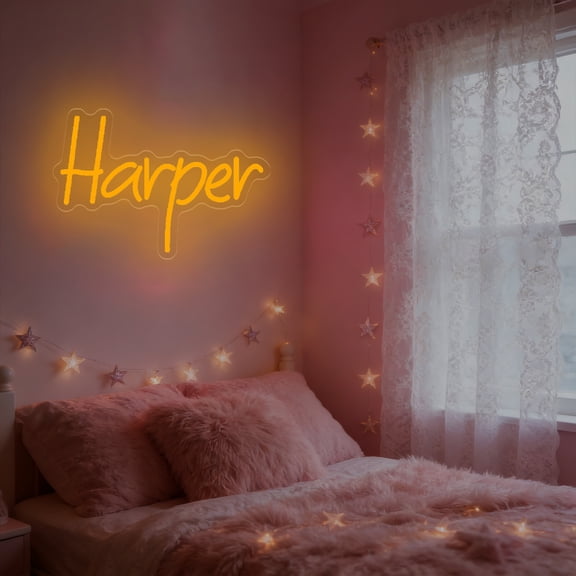 UPONRAY Single-line Custom Neon Signs, Customizable USB-Powered & Dimmable LED Neon Light, Stylish Wall Decor as Gifts for Bedroom, Home, Bar, Family, Lover, Friend, Yellow, 5 inch/2 Letters
