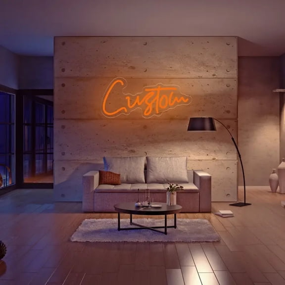 UPONRAY Single Line Custom Neon Signs, Usb Powered with Adjustable Brightness Wall Decor for Gifts, Orange, 5 inch
