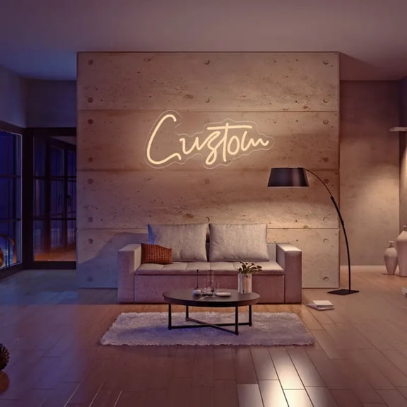 UPONRAY Single Line Custom Neon Signs, Usb Powered with Adjustable Brightness Wall Decor for Gifts, Warm White, 5 inch