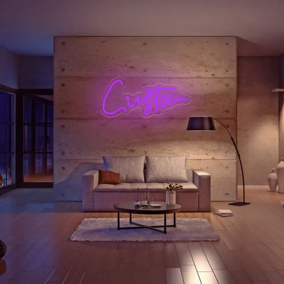 UPONRAY Single Line Custom Neon Signs, Usb Powered with Adjustable Brightness Wall Decor for Gifts, Purple, 5 inch
