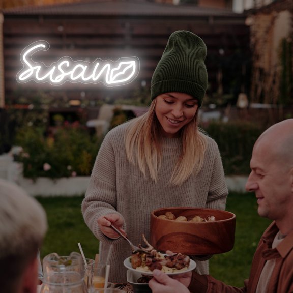 UPONRAY Single Line Custom Neon Signs with Lip, Usb Powered with Adjustable Brightness Wall Decor for Gifts, Cool White, 12 inch