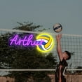 thumbnail image 1 of UPONRAY Single Line Custom Neon Signs with Volleyball, Usb Powered with Adjustable Brightness Wall Decor for Gifts, Purple, 10 inch, 1 of 9
