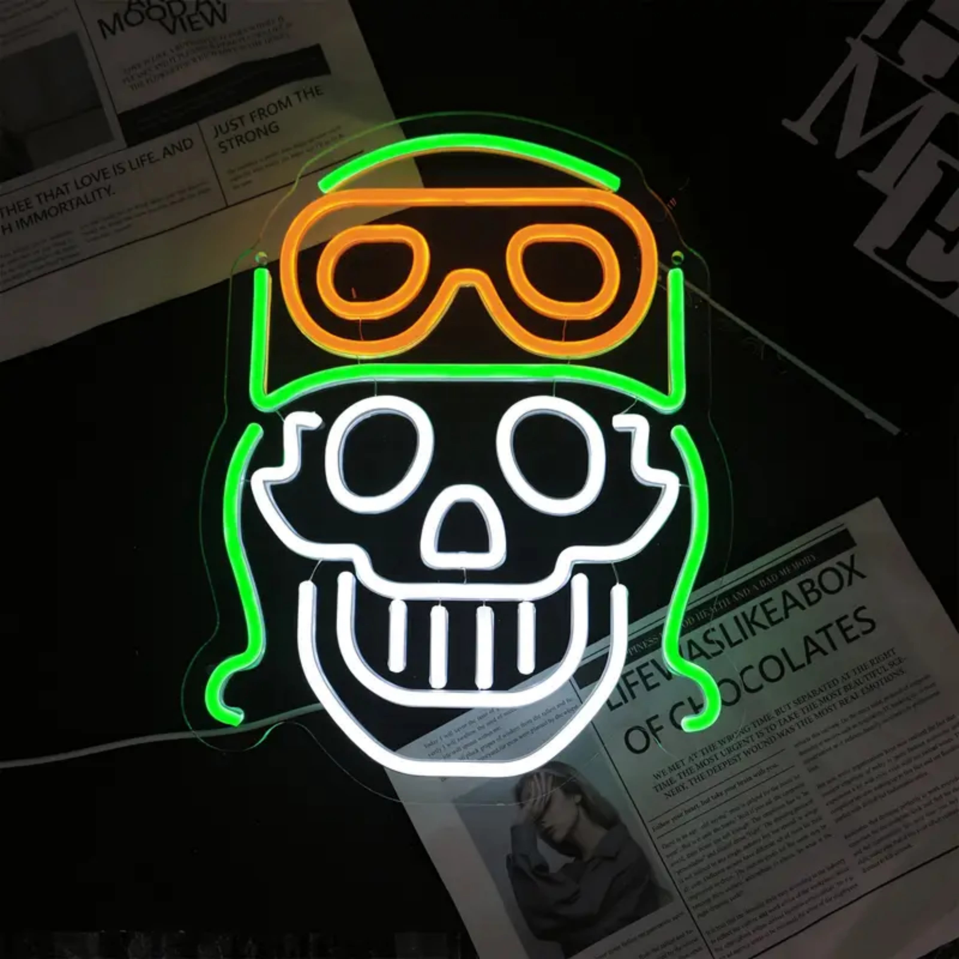UPONRAY Skull Neon Signs, 13.8"*12.6" Dimmable & USB-Powered LED Neon Light, Stylish Wall Decor for Halloween Party, Home, Bar, Shop, Haunted House
