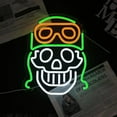 thumbnail image 1 of UPONRAY Skull Neon Signs, 13.8"*12.6" Dimmable & USB-Powered LED Neon Light, Stylish Wall Decor for Halloween Party, Home, Bar, Shop, Haunted House, 1 of 9