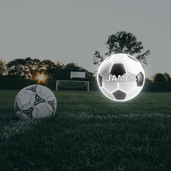 UPONRAY Soccer Custom Neon Signs, Usb Powered with Adjustable Brightness Wall Decor for Gifts, Cool White, 14 inch