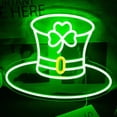 thumbnail image 1 of UPONRAY St. Patrick's Day Hat Neon Signs, 12.5"*12.5" Dimmable & USB-Powered LED Neon Light, Stylish Wall Decor for St. Patrick's Day Party, Home, Shop, Restaurant, Bar, 1 of 10