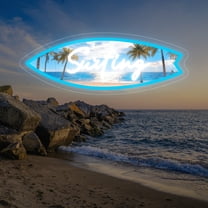 UPONRAY Surfboard Custom Neon Signs, Usb Powered with Adjustable Brightness Wall Decor for Gifts, Cool White, 18 inch
