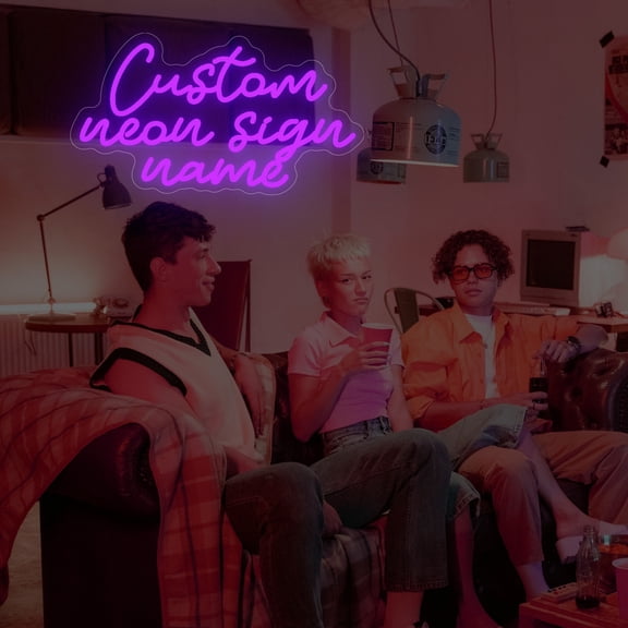 UPONRAY Three Lines Custom Neon Signs, Usb Powered with Adjustable Brightness Wall Decor for Gifts, Purple, 10 inch