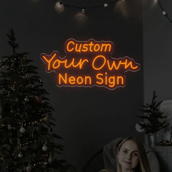 UPONRAY Three Lines Custom Neon Signs, Usb Powered with Adjustable Brightness Wall Decor for Gifts, Orange, 10 inch