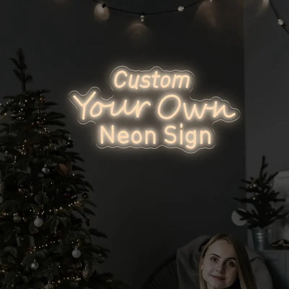 UPONRAY Three Lines Custom Neon Signs, Usb Powered with Adjustable Brightness Wall Decor for Gifts, Warm White, 28 inch