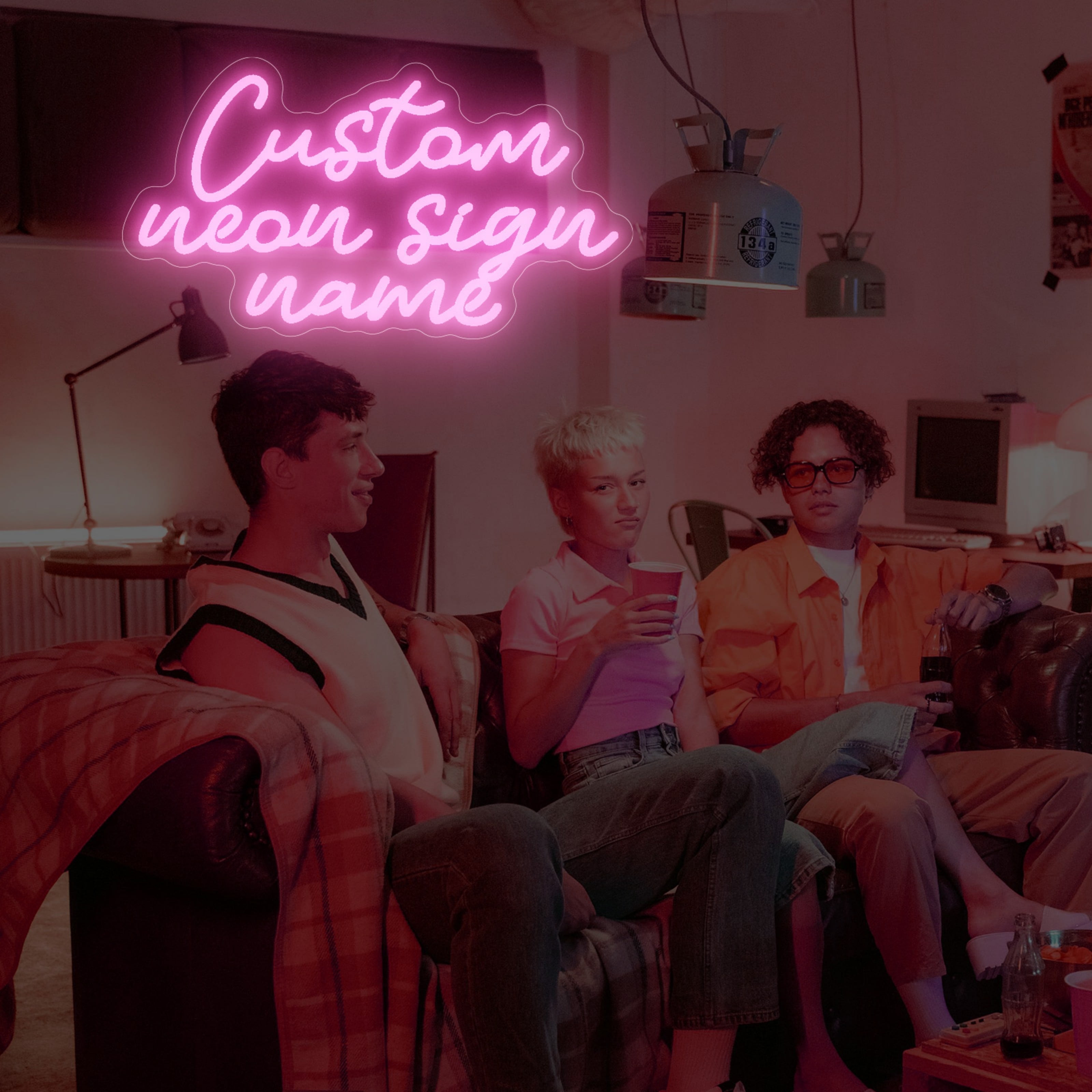 UPONRAY Three Lines Custom Neon Signs, Usb Powered with Adjustable Brightness Wall Decor for Gifts, Light Pink, 10 inch