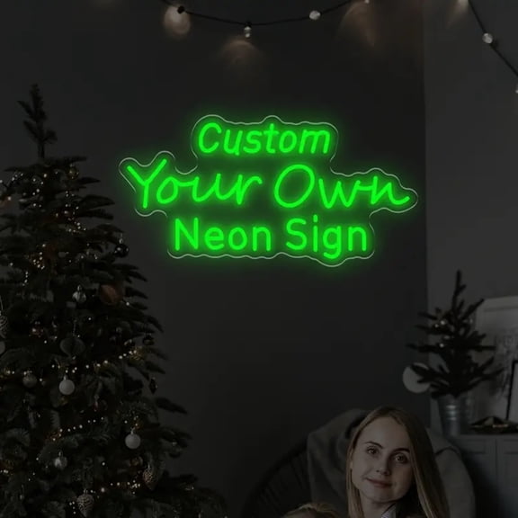 UPONRAY Three Lines Custom Neon Signs, Usb Powered with Adjustable Brightness Wall Decor for Gifts, Green, 10 inch