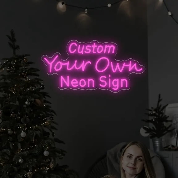 UPONRAY Three Lines Custom Neon Signs, Usb Powered with Adjustable Brightness Wall Decor for Gifts, Rose Red, 28 inch