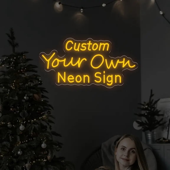 UPONRAY Three Lines Custom Neon Signs, Usb Powered with Adjustable Brightness Wall Decor for Gifts, Yellow, 10 inch
