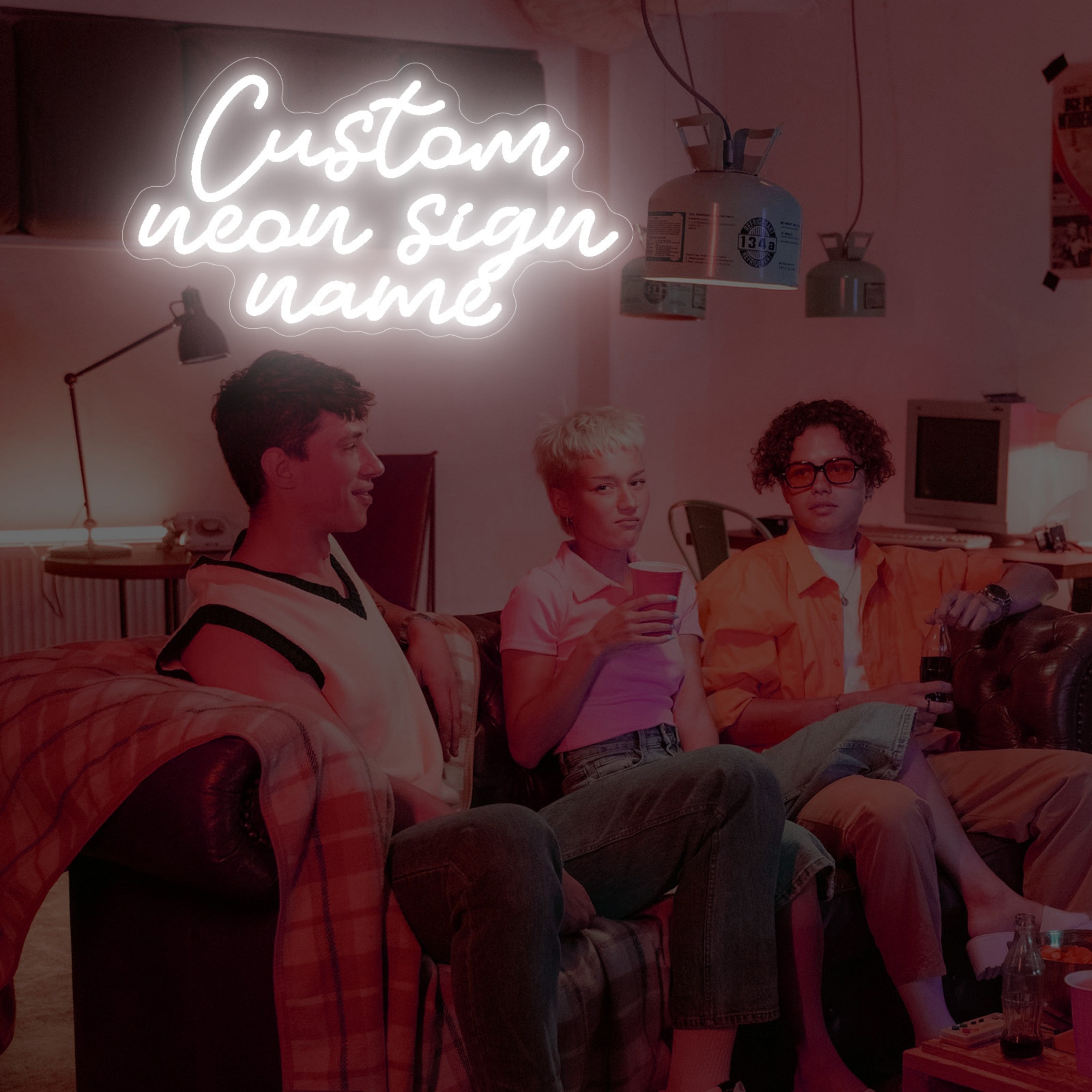 UPONRAY Three Lines Custom Neon Signs, Usb Powered with Adjustable Brightness Wall Decor for Gifts, Cool White, 24 inch