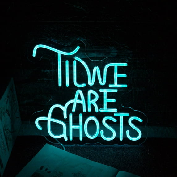 UPONRAY Til We Are Ghost Neon Sign 5v USB Powered Dimmable Halloween Decoration Neon Signs for Wall Decor, Led Neon Light for Halloween Gift Living Room Party Bar Window Decor